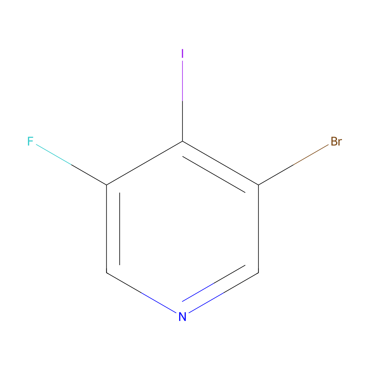 3-Bromo-5-fluoro-4-iodopyridine molecular structure, CAS 1349717-02-7
