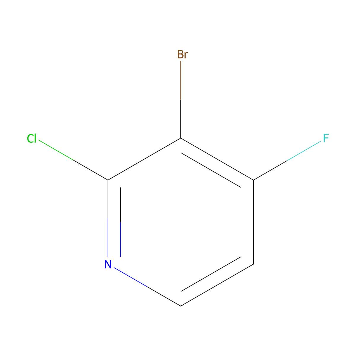 3-Bromo-2-chloro-4-fluoropyridine molecular structure, CAS 1349717-04-9