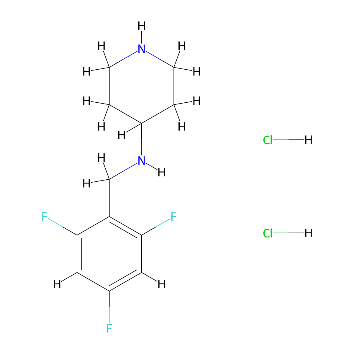 N-(2,4,6-Trifluorobenzyl)piperidin-4-amine dihydrochloride molecular structure, CAS 1349717-05-0