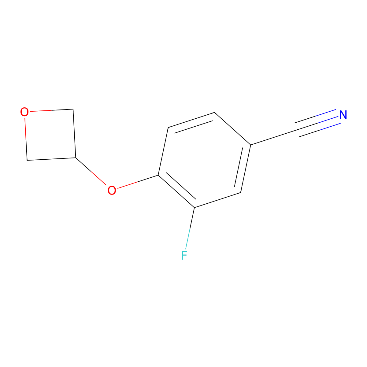3-Fluoro-4-(oxetan-3-yloxy)-benzonitrile molecular structure, CAS 1349717-11-8