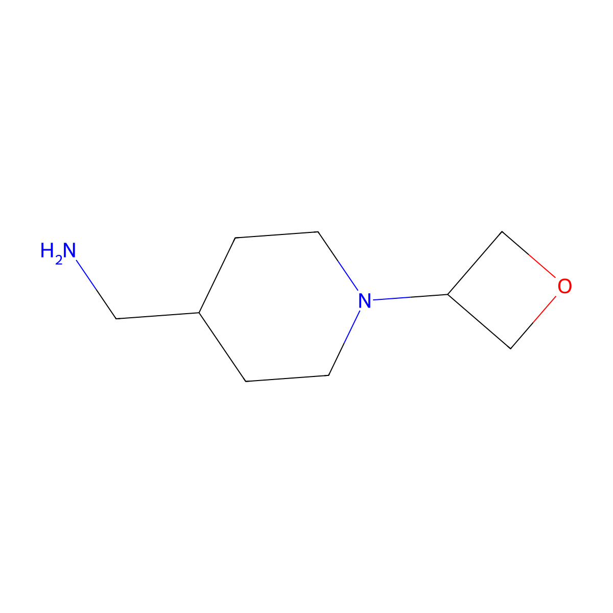 (1-(Oxetan-3-yl)piperidin-4-yl)methanamine molecular structure, CAS 1349717-14-1