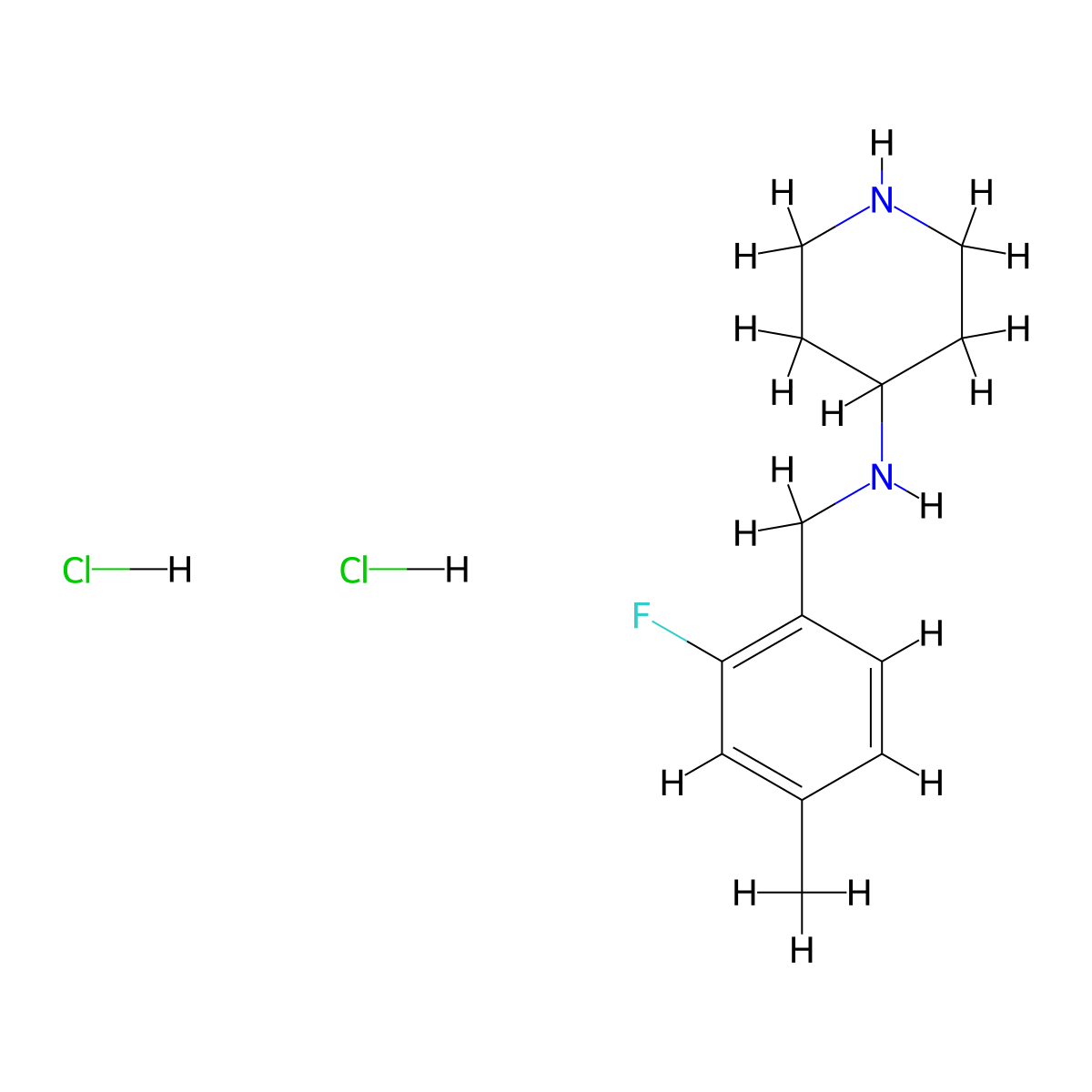N-(2-Fluoro-4-methylbenzyl)piperidin-4-amine dihydrochloride molecular structure, CAS 1349717-25-4