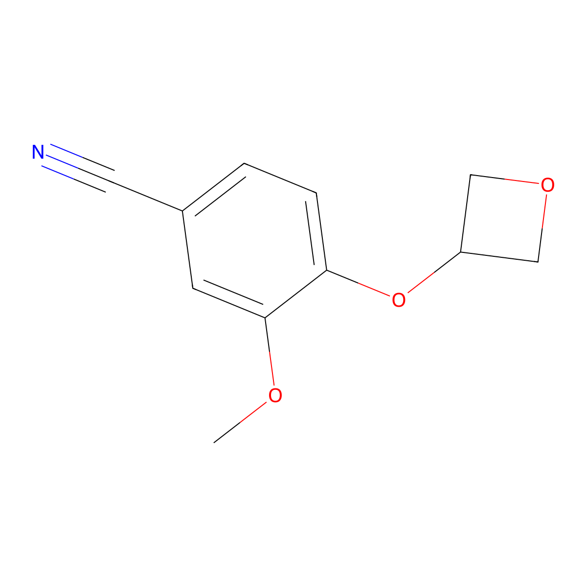 3-Methoxy-4-(oxetan-3-yloxy)-benzonitrile molecular structure, CAS 1349717-26-5