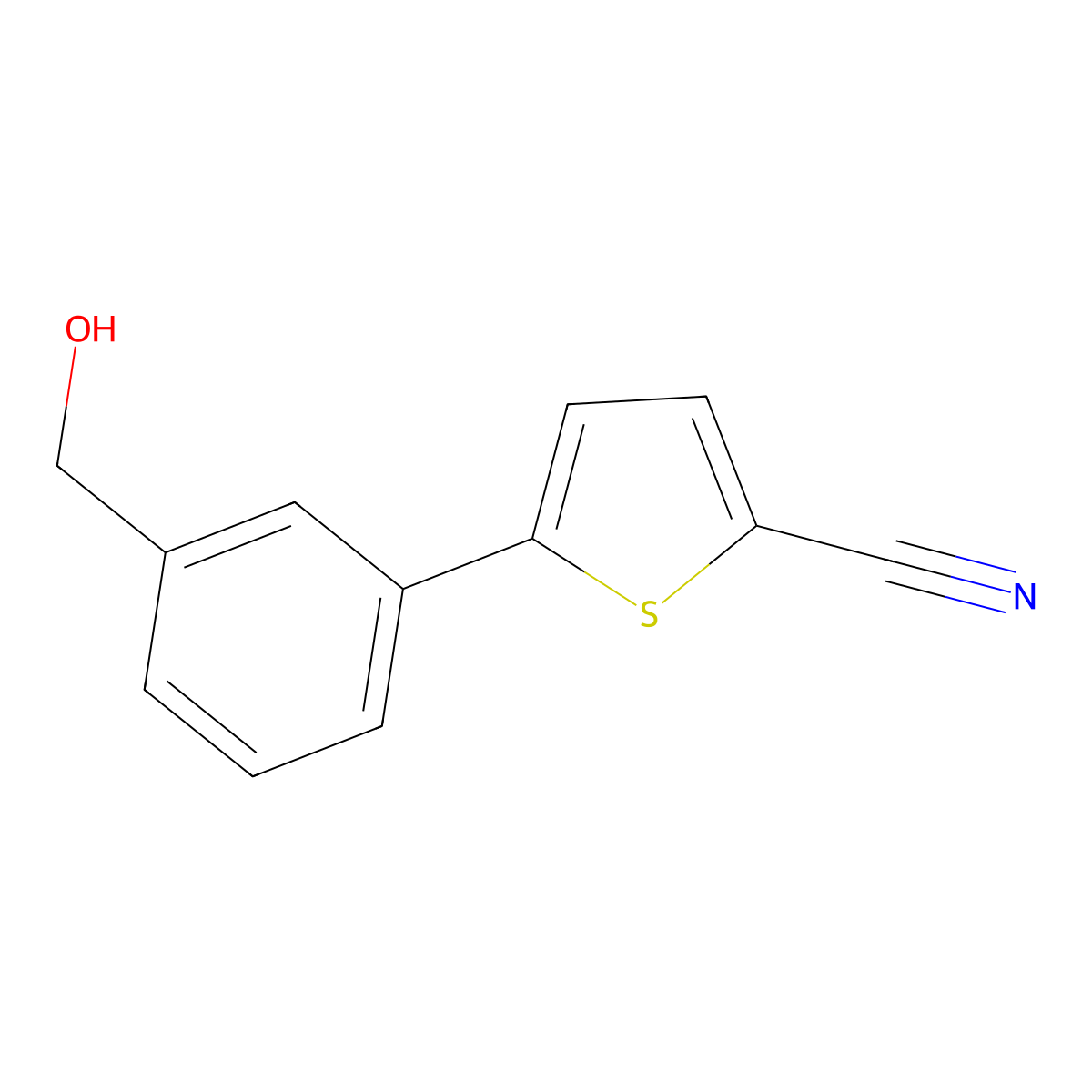 5-[3-(Hydroxymethyl)phenyl]thiophene-2-carbonitrile molecular structure, CAS 1349717-27-6