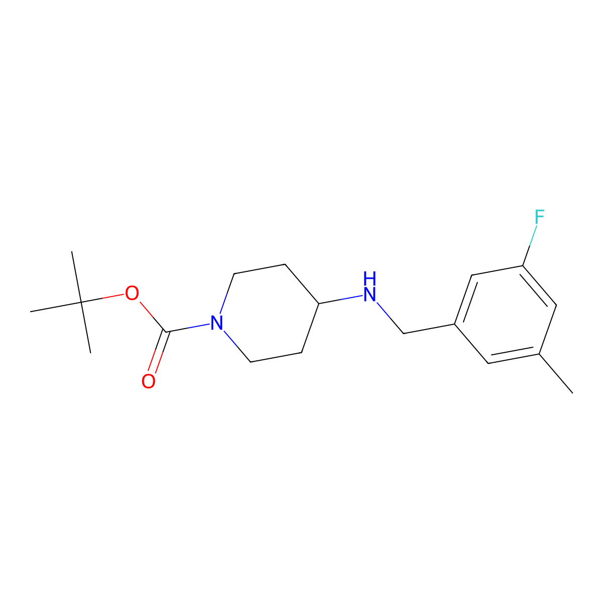 tert-Butyl 4-(3-fluoro-5-methylbenzylamino)piperidine-1-carboxylate molecular structure, CAS 1349717-30-1