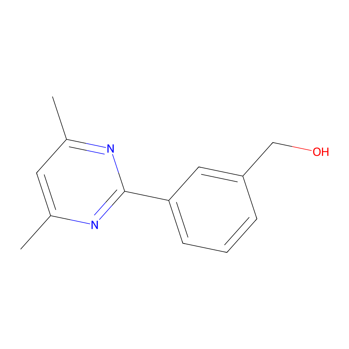(3-(4,6-Dimethylpyrimidin-2-yl)phenyl)methanol molecular structure, CAS 1349717-31-2