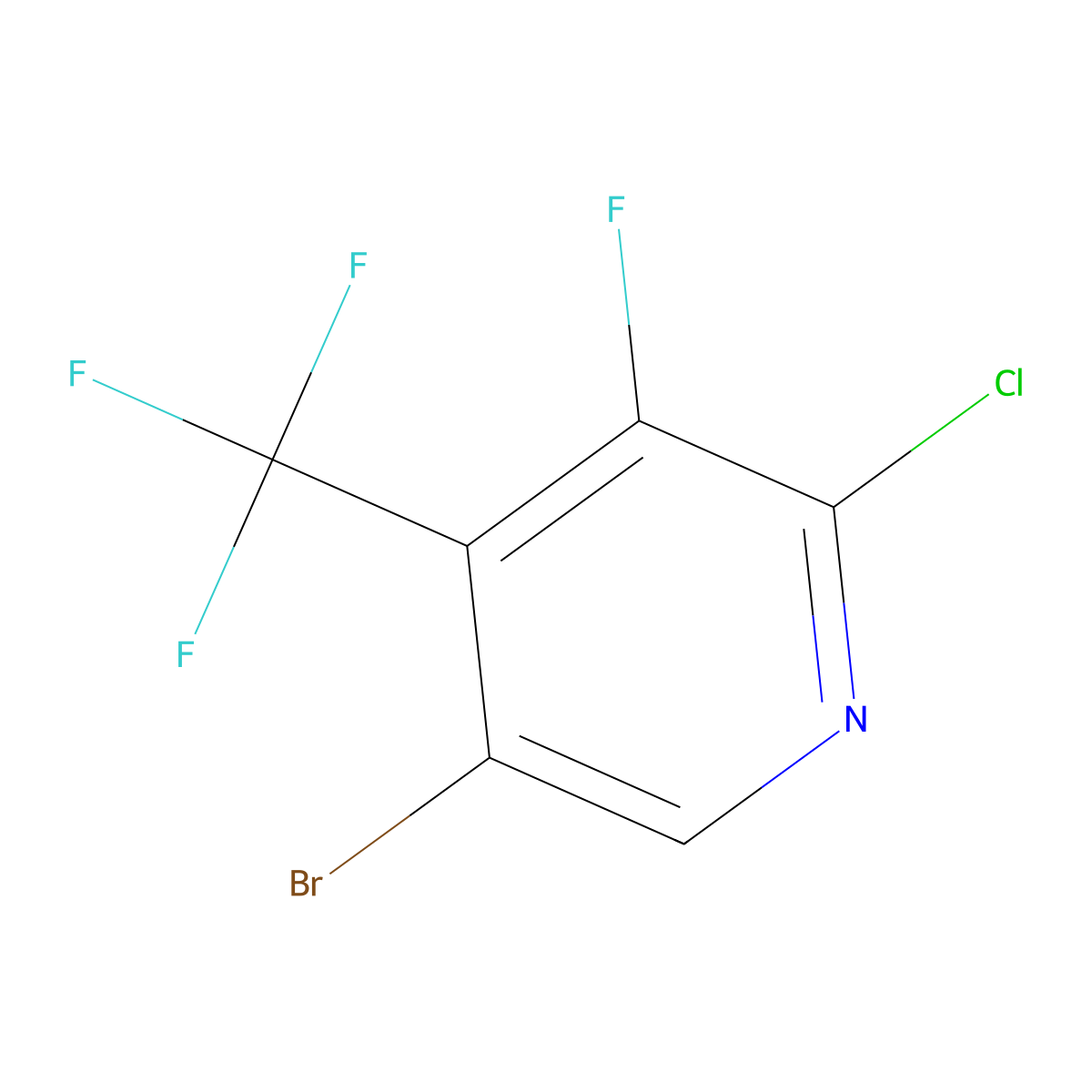 5-Bromo-2-chloro-3-fluoro-4-trifluoromethylpyridine molecular structure, CAS 1349717-34-5