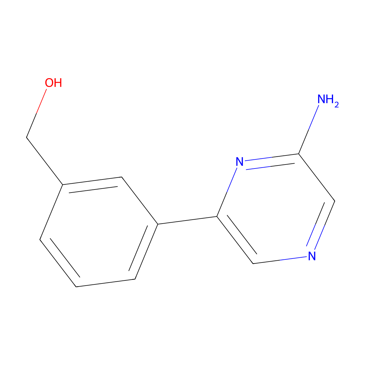 (3-(6-Aminopyrazin-2-yl)phenyl)methanol molecular structure, CAS 1349717-36-7