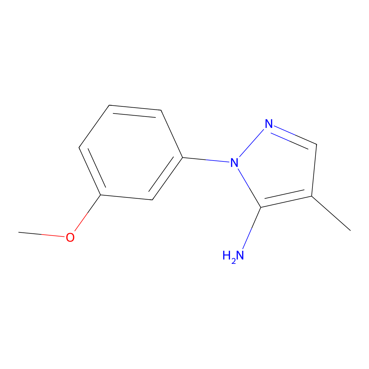 1-(3-Methoxyphenyl)-4-methyl-1H-pyrazol-5-amine molecular structure, CAS 1349717-38-9