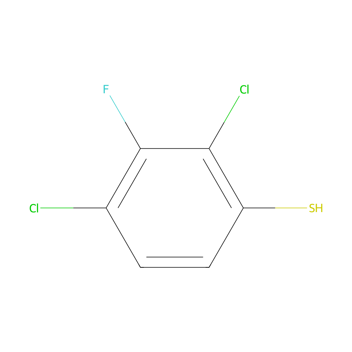 2,4-Dichloro-3-fluorobenzenethiol molecular structure, CAS 1349717-45-8