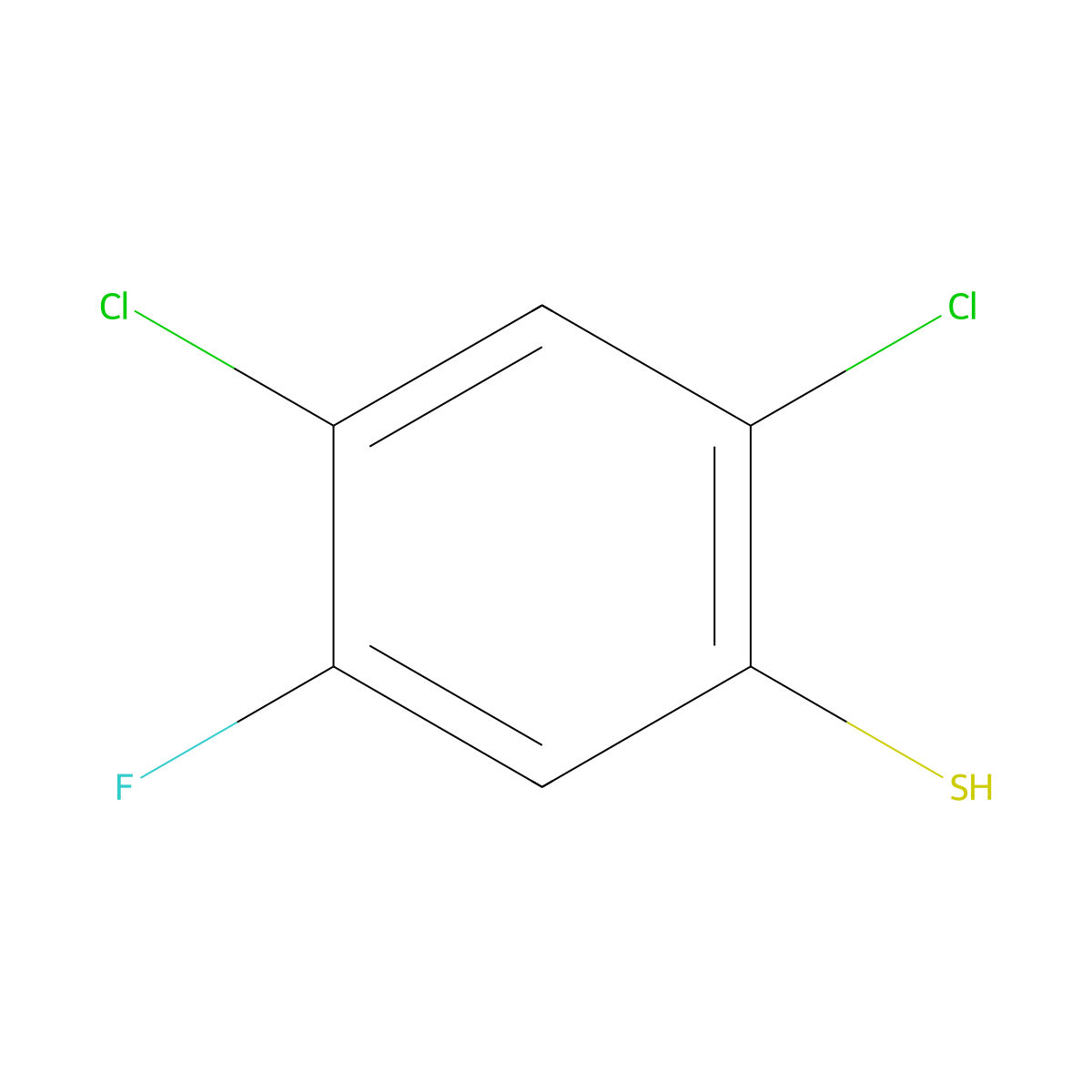 2,4-Dichloro-5-fluorobenzenethiol molecular structure, CAS 1349717-50-5
