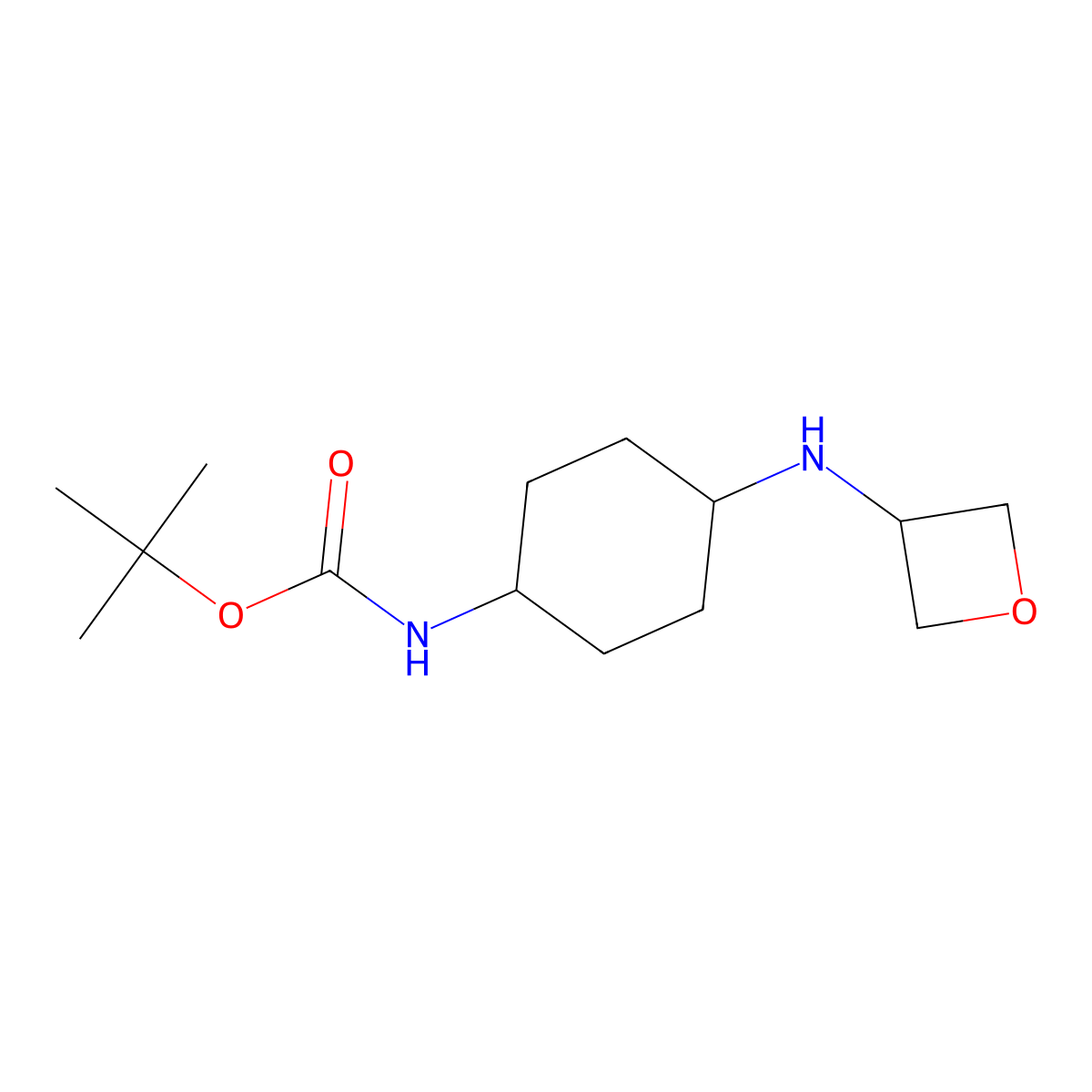 tert-Butyl (1R*,4R*)-4-oxetan-3-ylamino)-cyclohexylcarbamate molecular structure, CAS 1349717-56-1