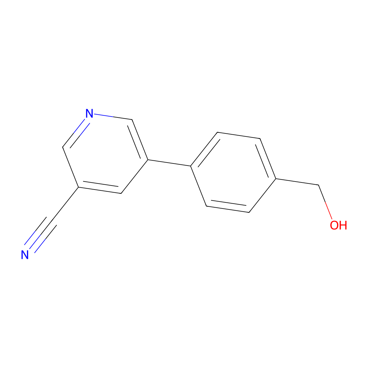 5-(4-(Hydroxymethyl)phenyl)nicotinonitrile molecular structure, CAS 1349717-61-8