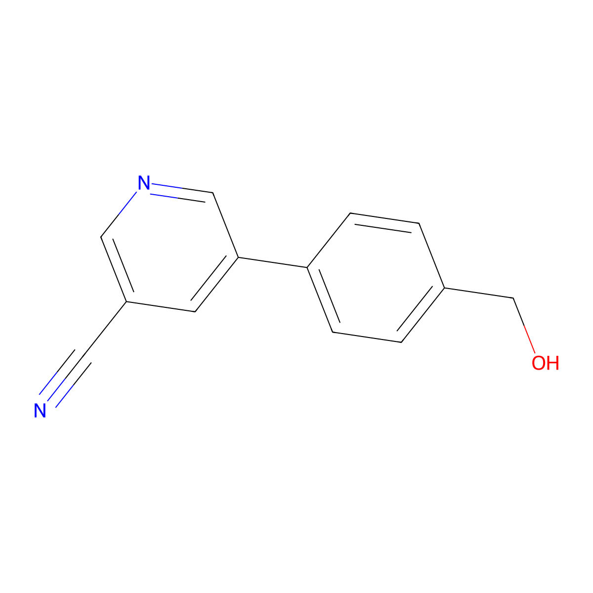 5-(4-(Hydroxymethyl)phenyl)nicotinonitrile molecular structure, CAS 1349717-61-8