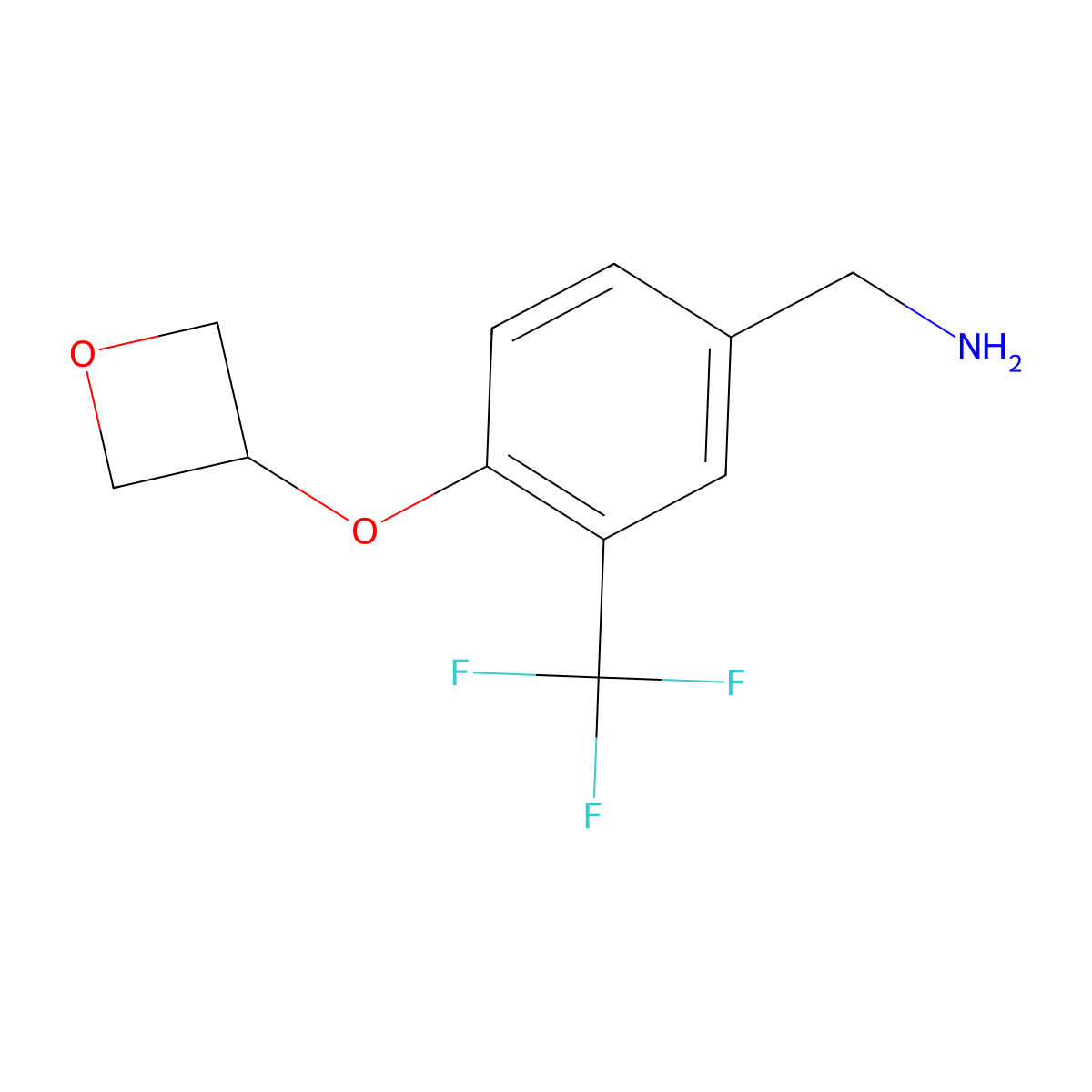 [4-(Oxetan-3-yloxy)-3-(trifluoromethyl)phenyl]methanamine molecular structure, CAS 1349717-67-4