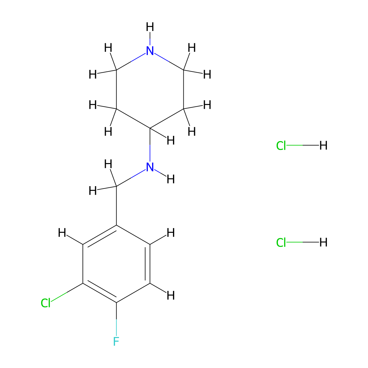 N-(3-Chloro-4-fluorobenzyl)piperidin-4-amine dihydrochloride molecular structure, CAS 1349717-73-2