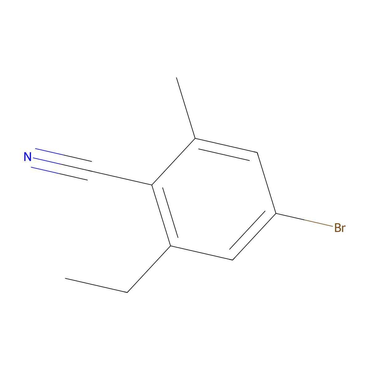 4-Bromo-6-ethyl-2-methylbenzonitrile molecular structure, CAS 1349717-77-6