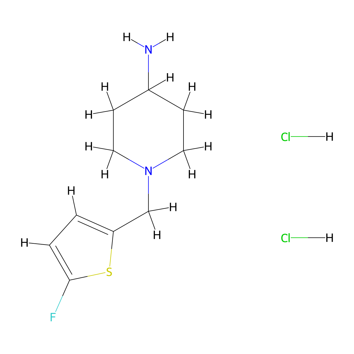 1-[(5-Fluorothien-2-yl)methylpiperidin-4-amine dihydrochloride molecular structure, CAS 1349717-78-7