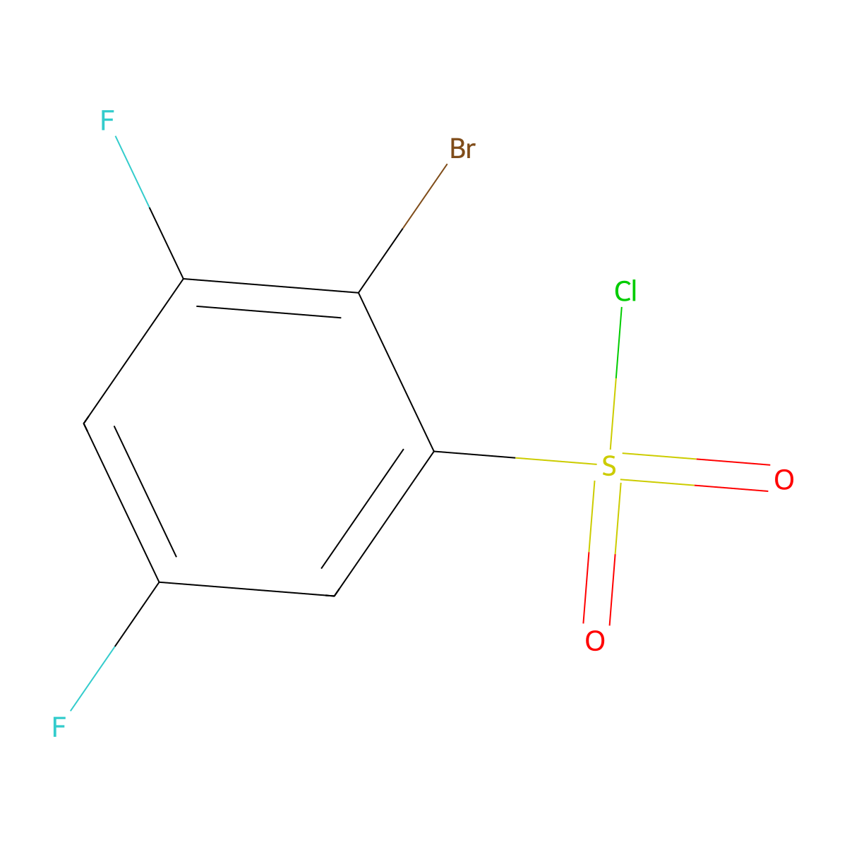 2-Bromo-3,5-difluorobenzenesulfonyl chloride molecular structure, CAS 1349717-79-8