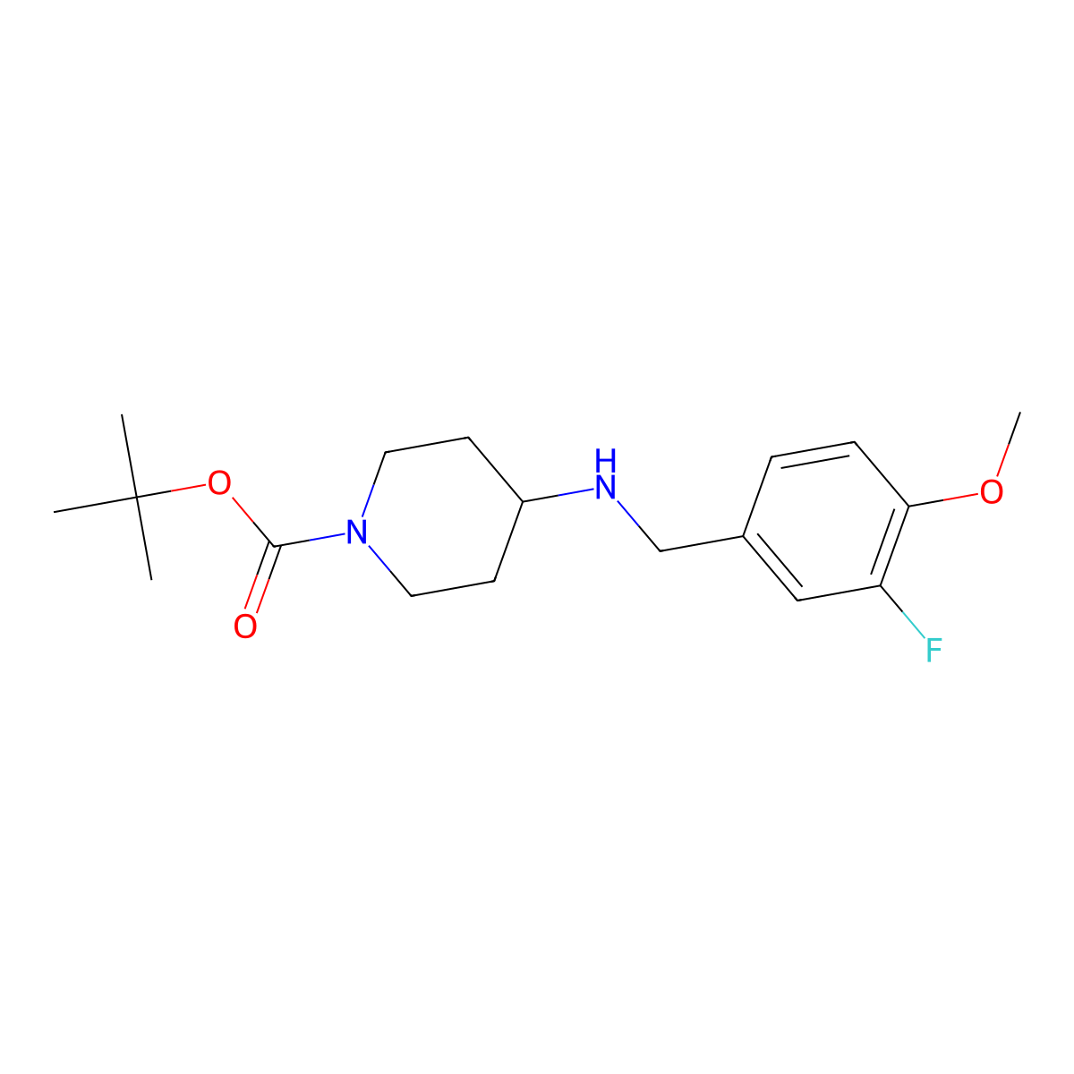 tert-Butyl 4-(3-fluoro-4-methoxybenzylamino)piperidine-1-carboxylate molecular structure, CAS 1349717-80-1