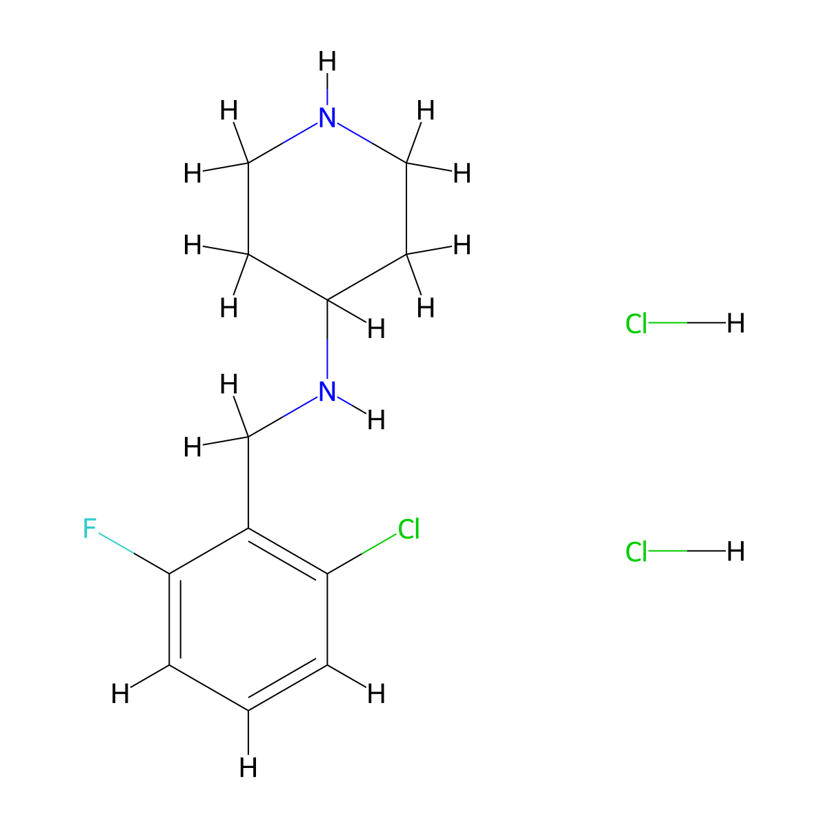 N-(2-Chloro-6-fluorobenzyl)piperidin-4-amine dihydrochloride molecular structure, CAS 1349717-85-6