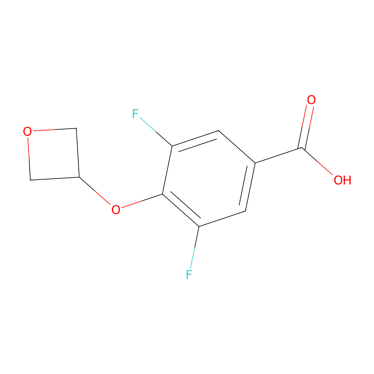 3,5-Difluoro-4-(oxetan-3-yloxy)benzoic acid molecular structure, CAS 1349717-87-8