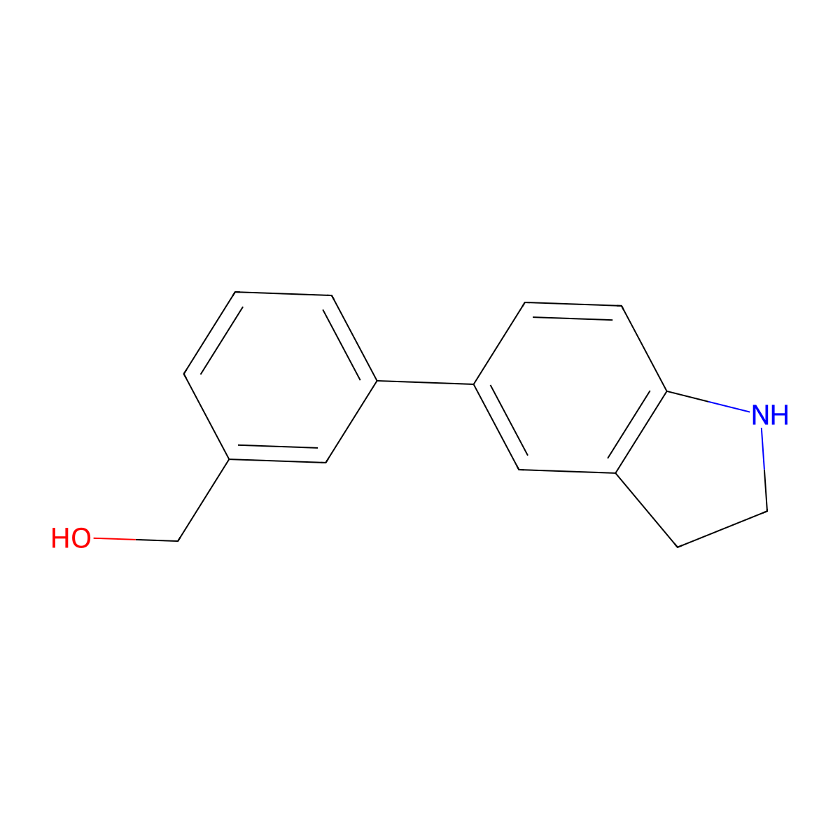 (3-(Indolin-5-yl)phenyl)methanol molecular structure, CAS 1349718-00-8