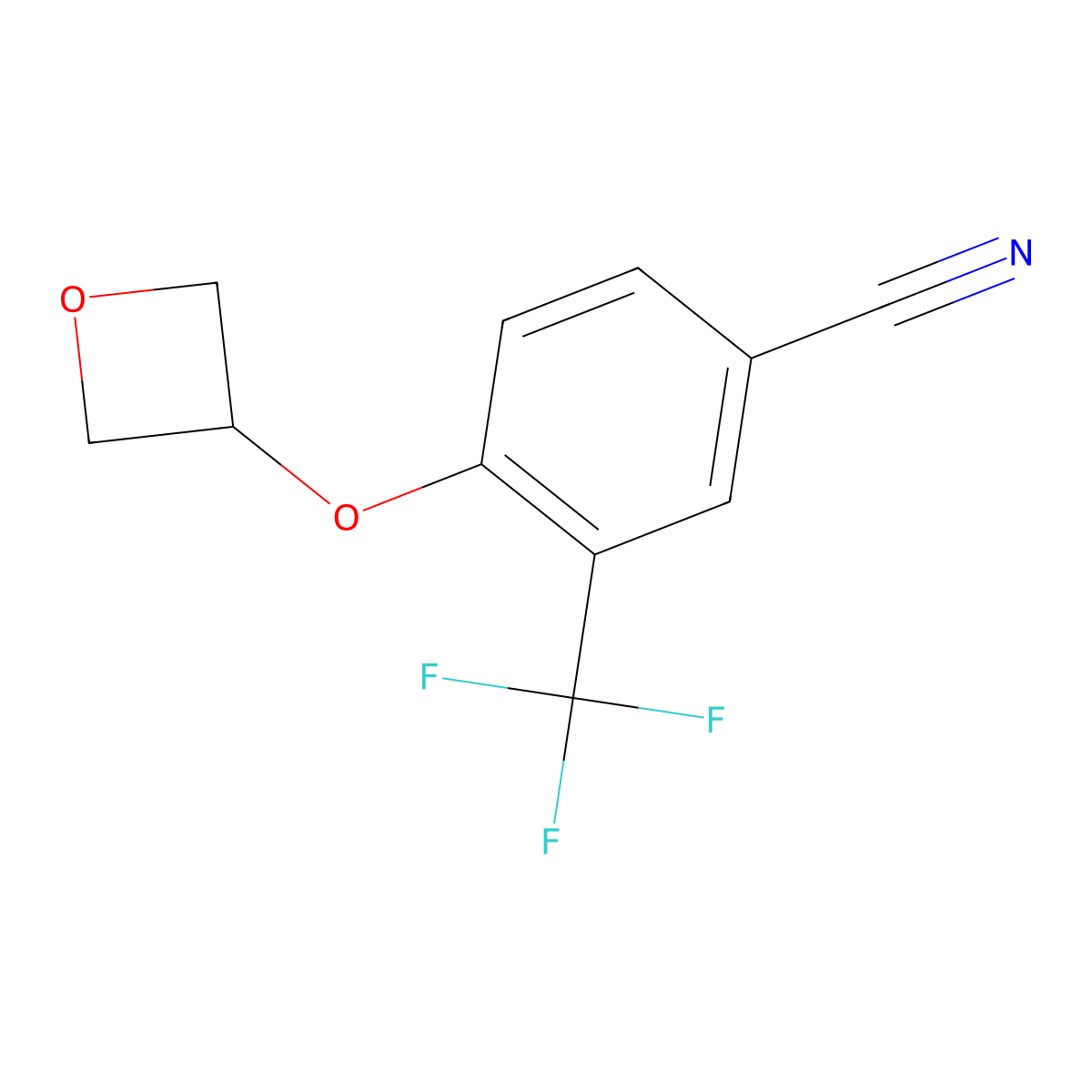 4-(Oxetan-3-yloxy)-3-(trifluoromethyl)benzonitrile molecular structure, CAS 1349718-17-7