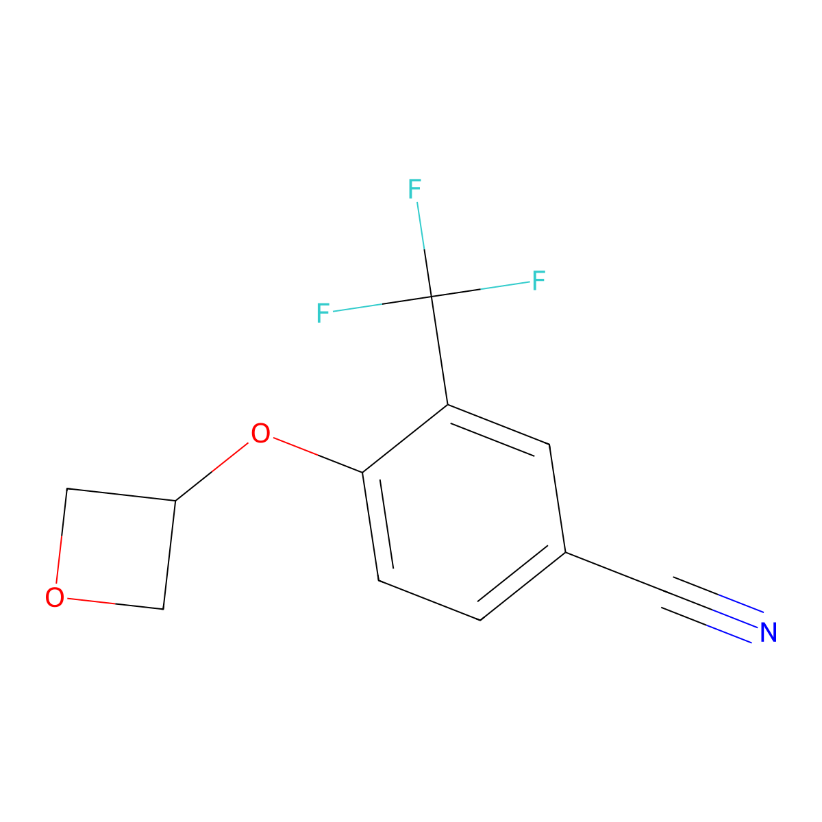 4-(Oxetan-3-yloxy)-3-(trifluoromethyl)benzonitrile molecular structure, CAS 1349718-17-7