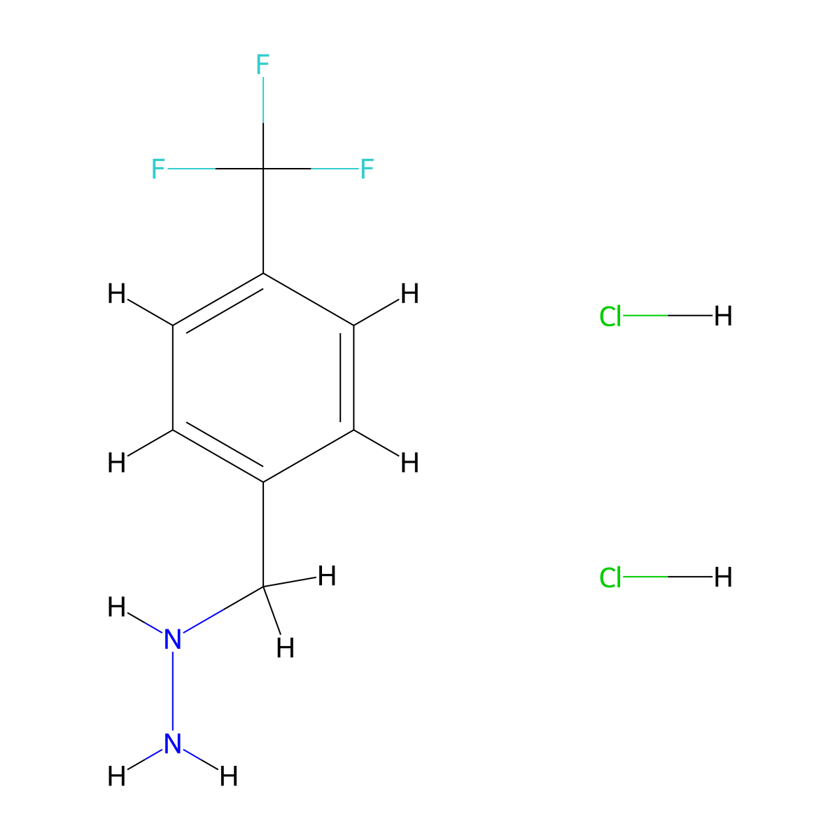 ((4-(Trifluoromethyl)phenyl)methyl)hydrazine dihydrochloride molecular structure, CAS 1349718-18-8