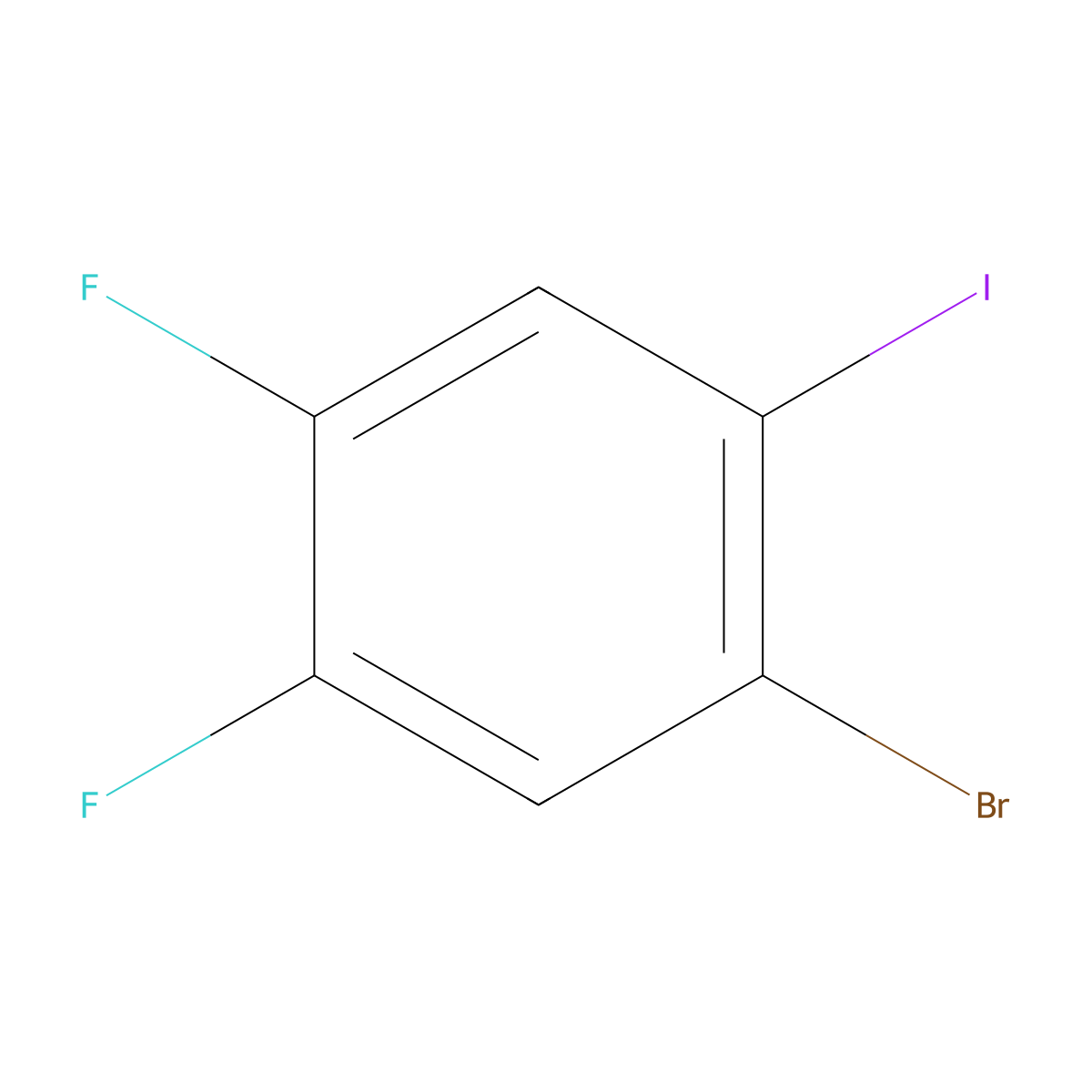 2-Bromo-4,5-difluoroiodobenzene molecular structure, CAS 1349718-22-4