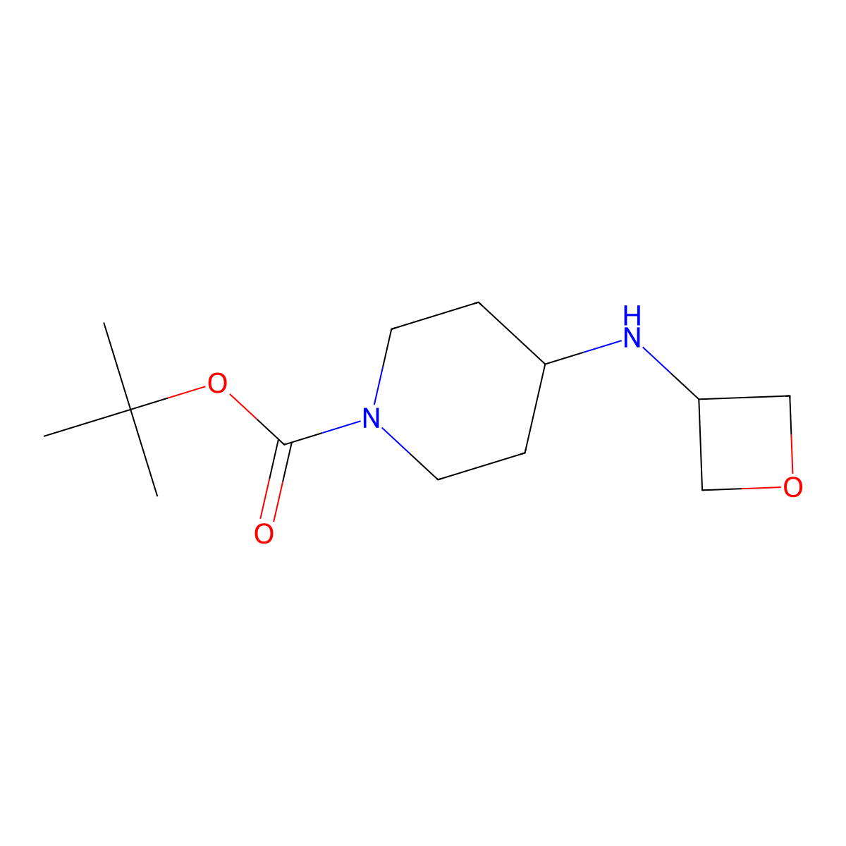 Tert-butyl 4-((oxetan-3-yl)amino)piperidine-1-carboxylate molecular structure, CAS 1349718-24-6