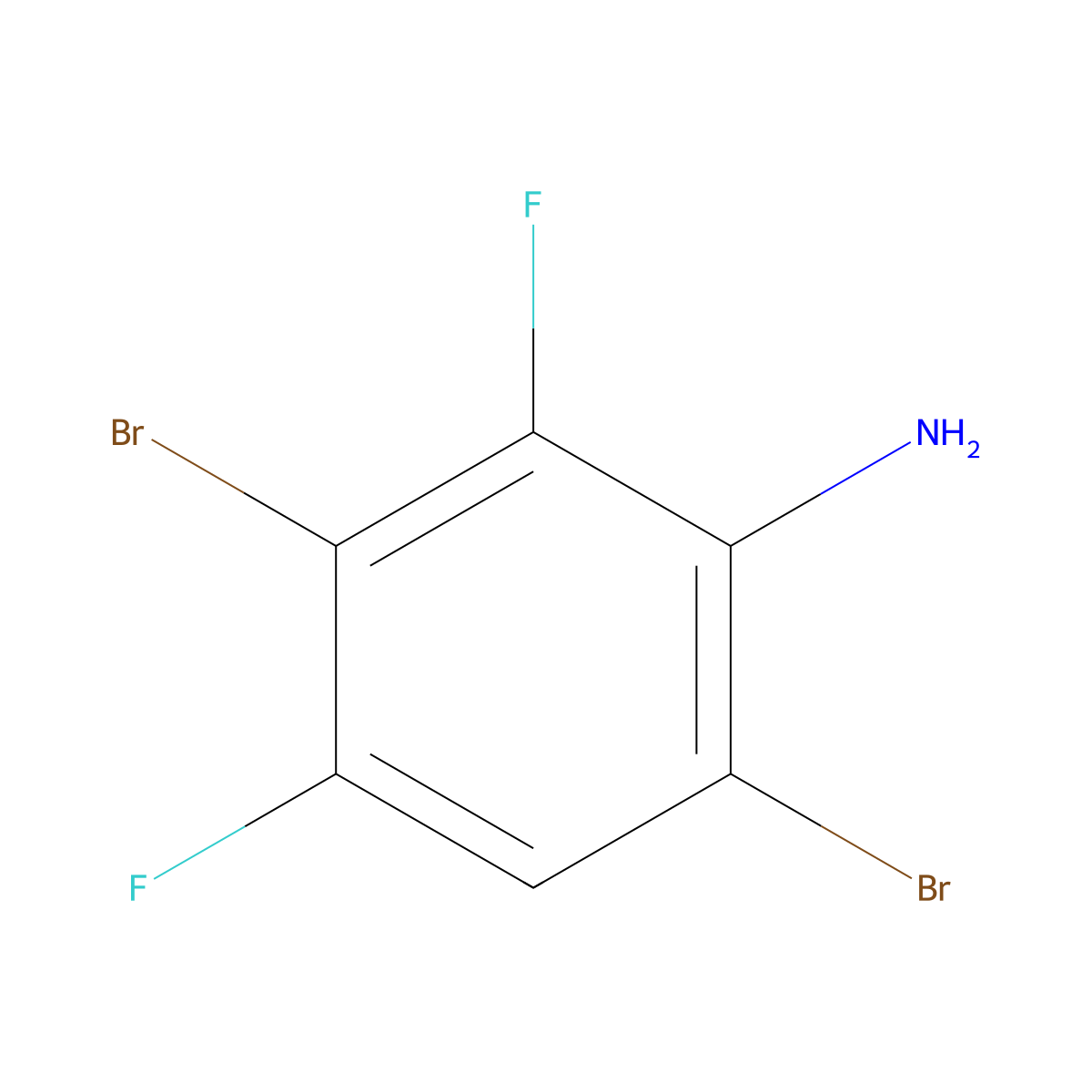 3,6-Dibromo-2,4-difluoroaniline molecular structure, CAS 1349718-27-9