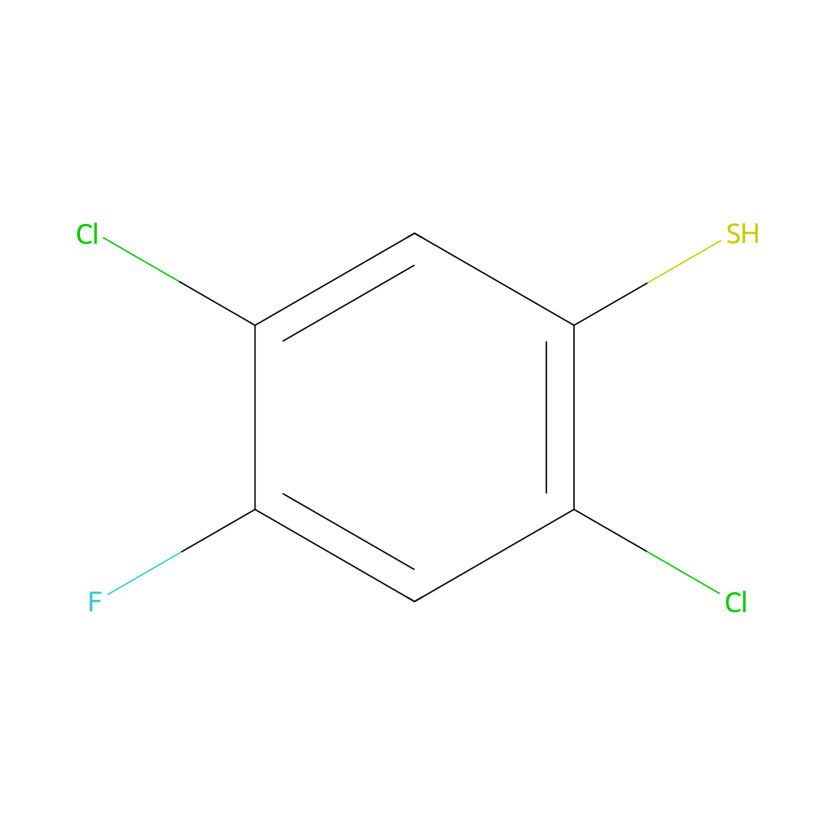 2,5-Dichloro-4-fluorobenzenethiol molecular structure, CAS 1349718-28-0