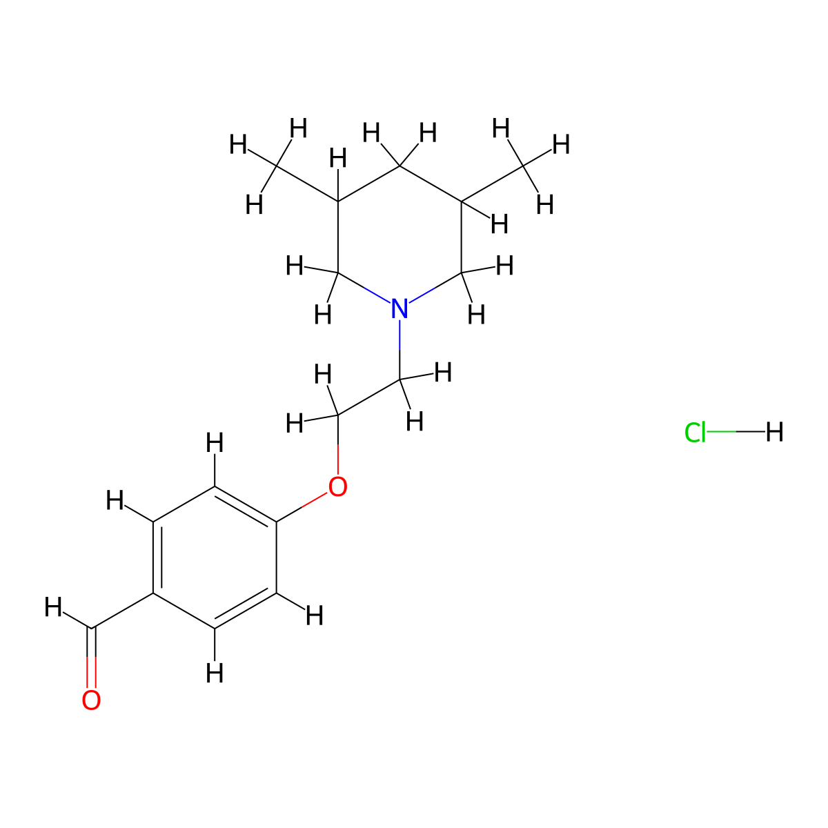 4-[2-(3,5-Dimethyl-1-piperidinyl)ethoxy]benzaldehyde hydrochloride molecular structure, CAS 1349718-34-8