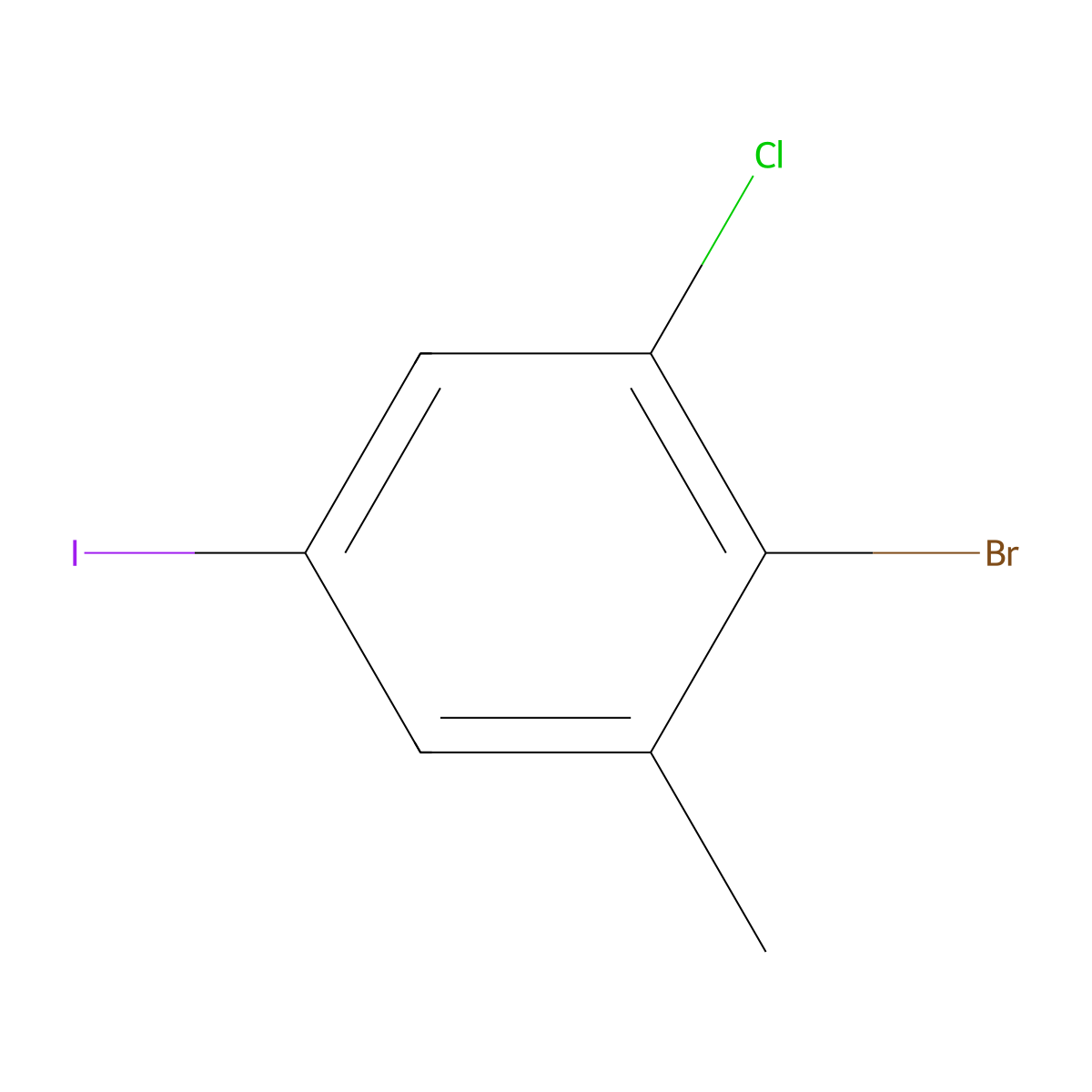 2-Bromo-3-chloro-5-iodotoluene molecular structure, CAS 1349718-36-0