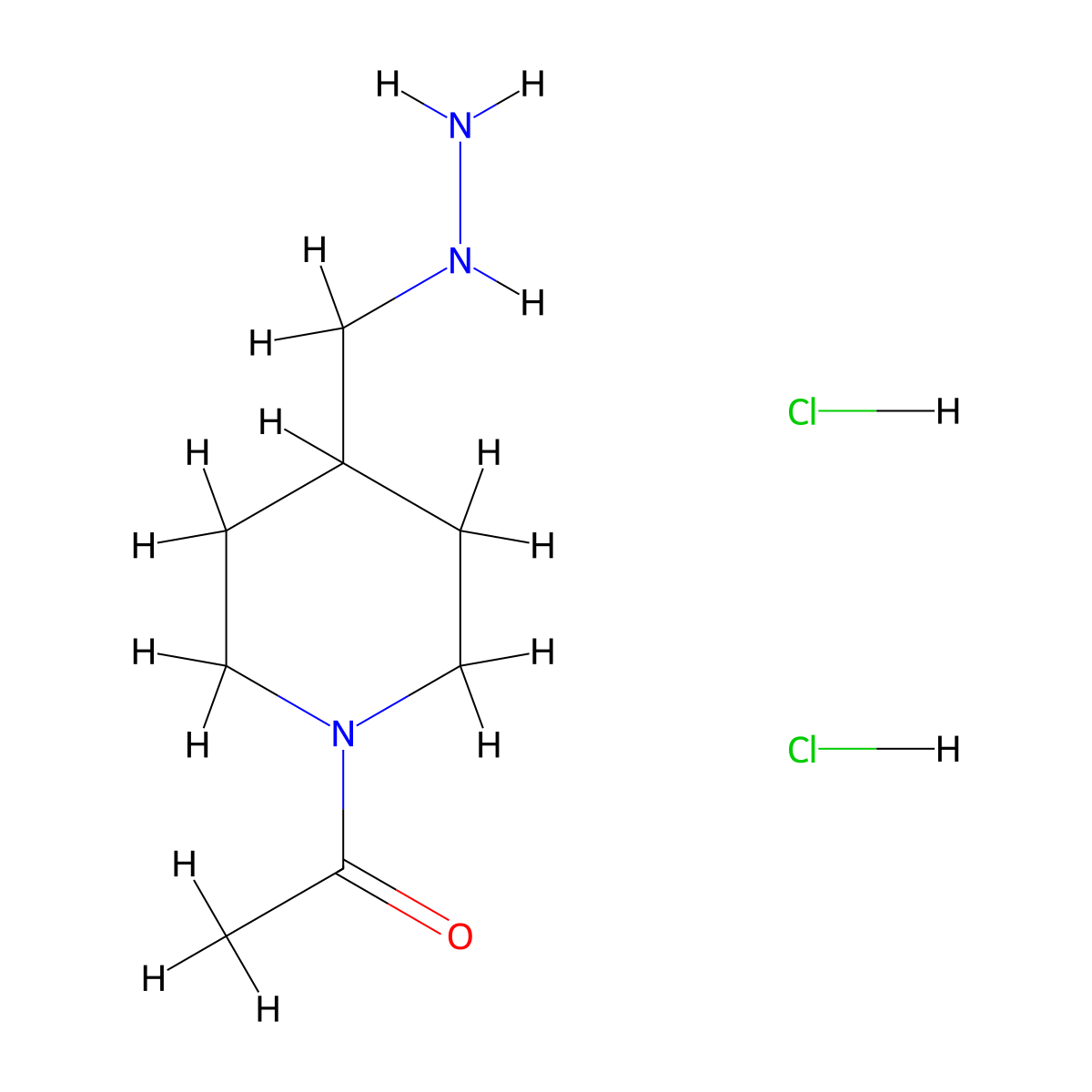 1-(4-Hydrazinomethylpiperidin-1-yl)ethanone dihydrochloride molecular structure, CAS 1349718-38-2