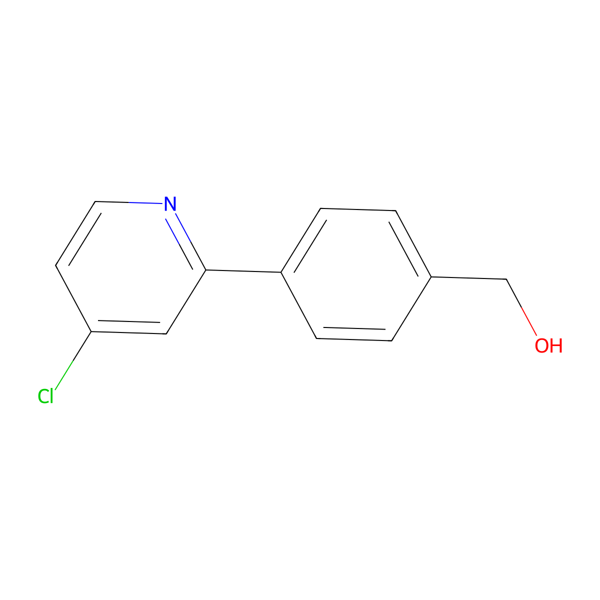 (4-(4-Chloropyridin-2-yl)phenyl)methanol molecular structure, CAS 1349718-40-6