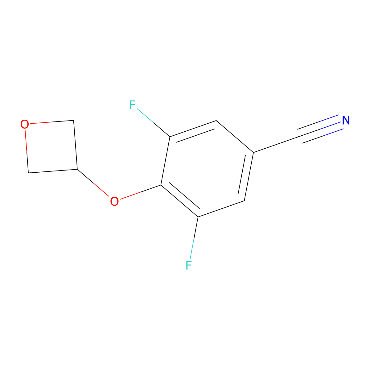 3,5-Difluoro-4-(oxetan-3-yloxy)benzonitrile molecular structure, CAS 1349718-43-9