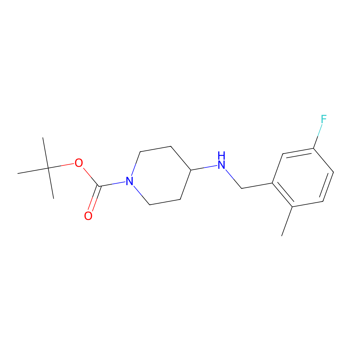 tert-Butyl 4-(5-fluoro-2-methylbenzylamino)piperidine-1-carboxylate molecular structure, CAS 1349718-45-1
