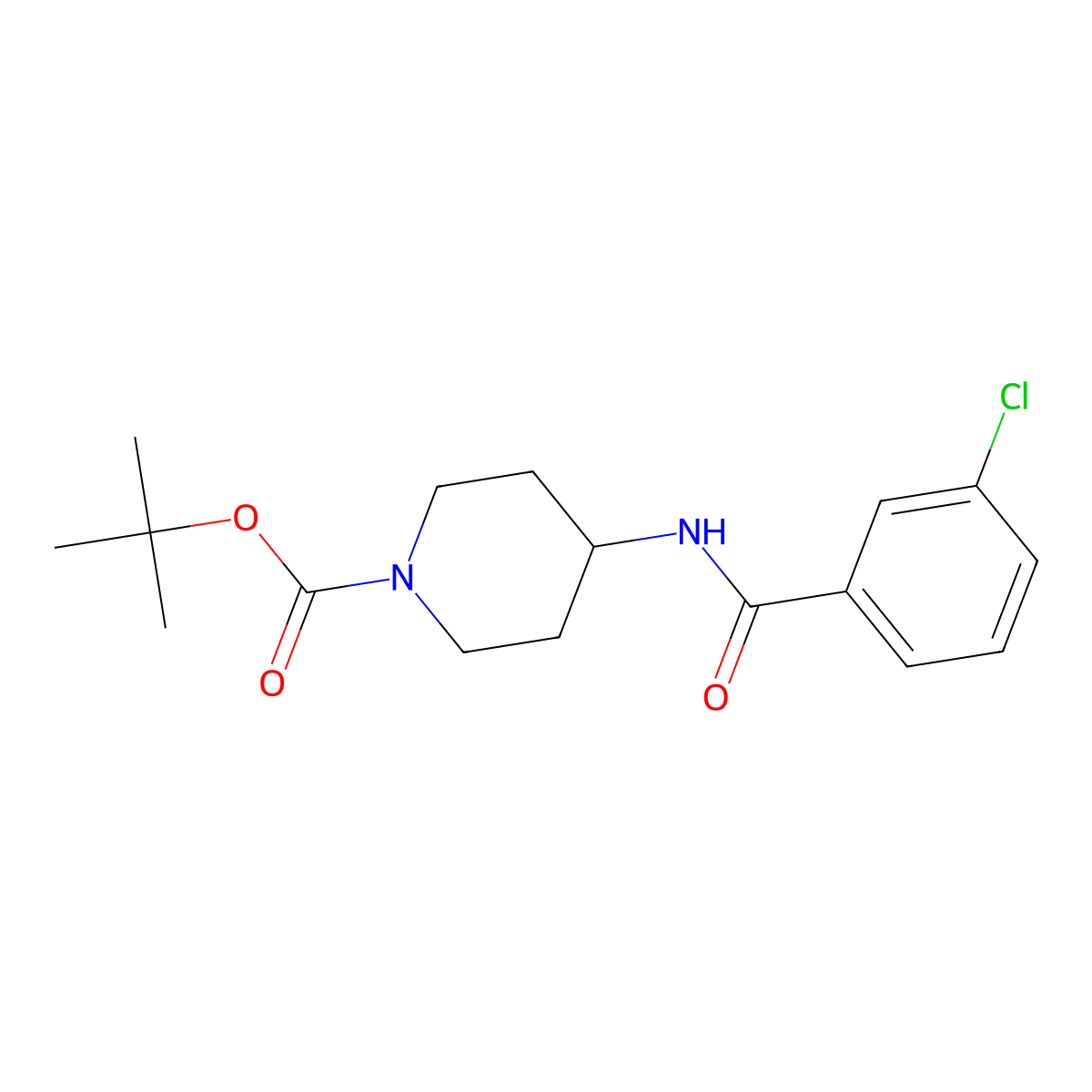 tert-Butyl 4-(3-chlorobenzamido)piperidine-1-carboxylate molecular structure, CAS 1349718-50-8