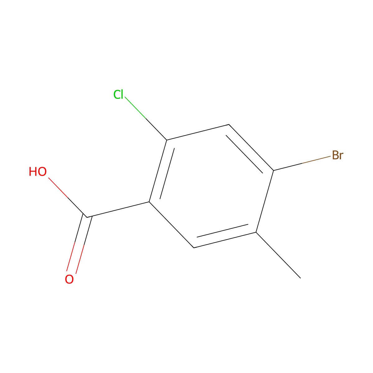 4-Bromo-2-chloro-5-methylbenzoic acid molecular structure, CAS 1349718-56-4
