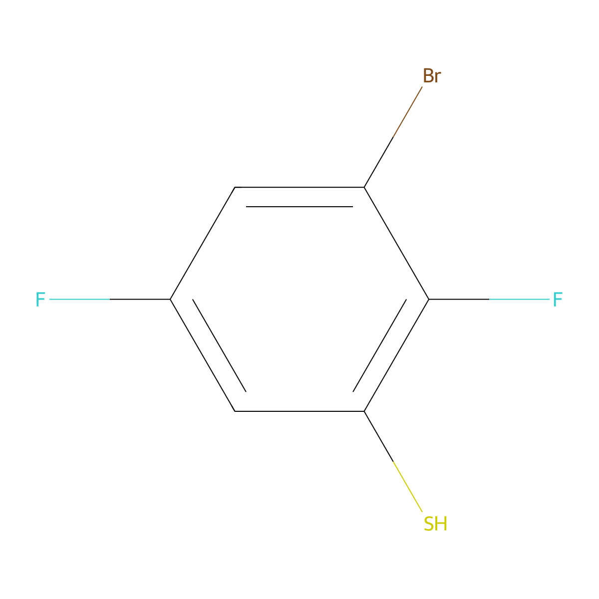 3-Bromo-2,5-difluorobenzenethiol molecular structure, CAS 1349718-58-6
