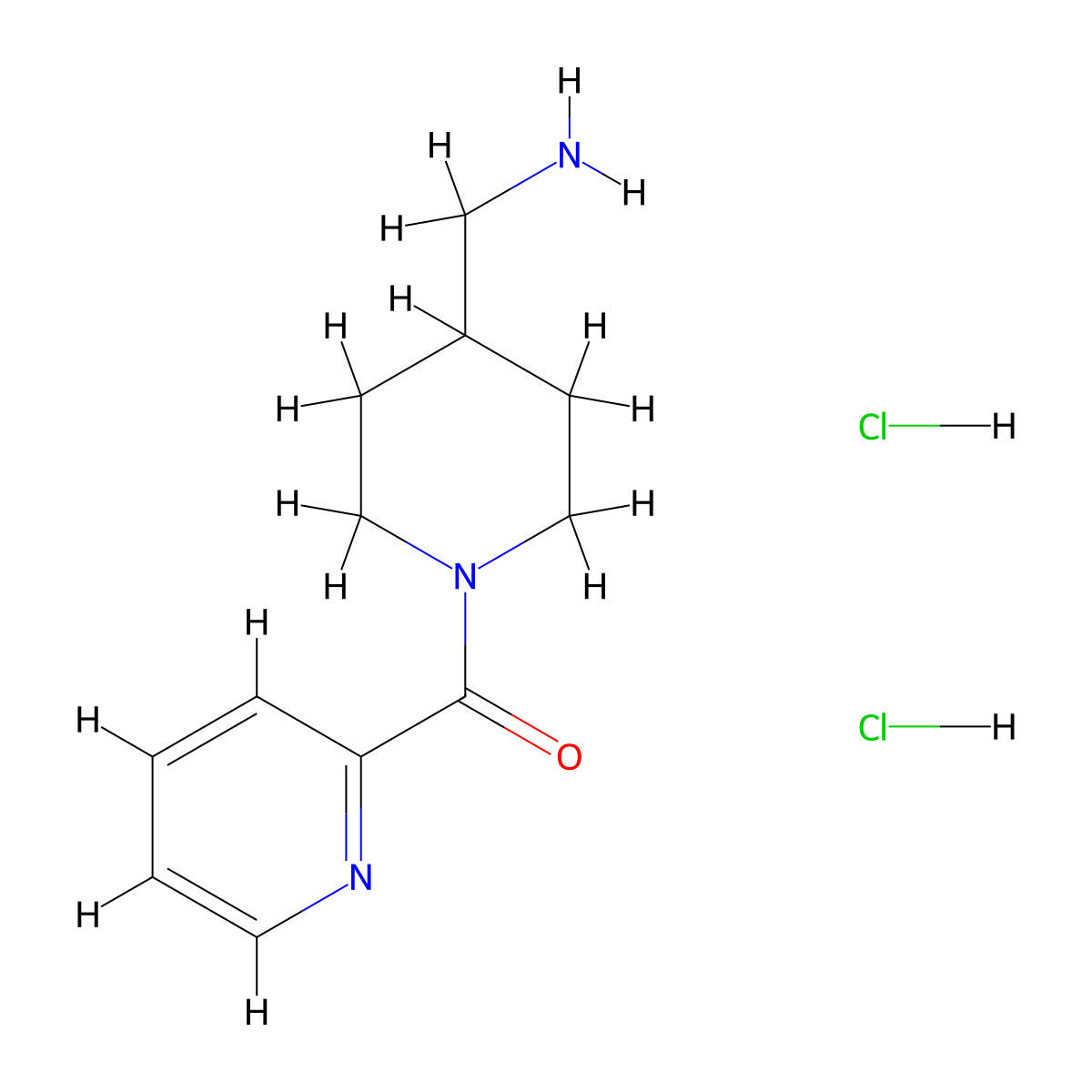 [4-(Aminomethyl)piperidin-1-yl](pyridin-2-yl)methanone dihydrochloride molecular structure, CAS 1349718-61-1