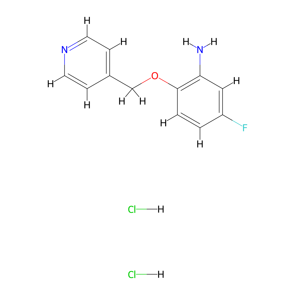 5-Fluoro-2-(pyridin-4-ylmethoxy)aniline dihydrochloride molecular structure, CAS 1349718-64-4