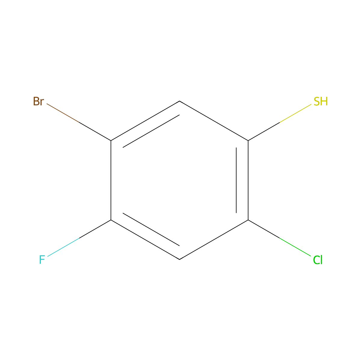 5-Bromo-2-chloro-4-fluorobenzenethiol molecular structure, CAS 1349718-67-7