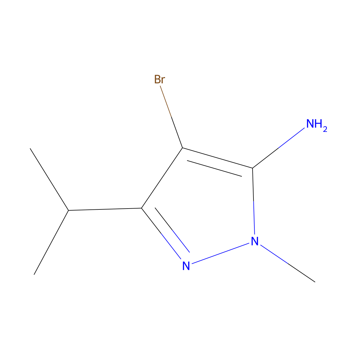 4-Bromo-5-isopropyl-2-methyl-2H-pyrazol-3-ylamine molecular structure, CAS 1349718-80-4