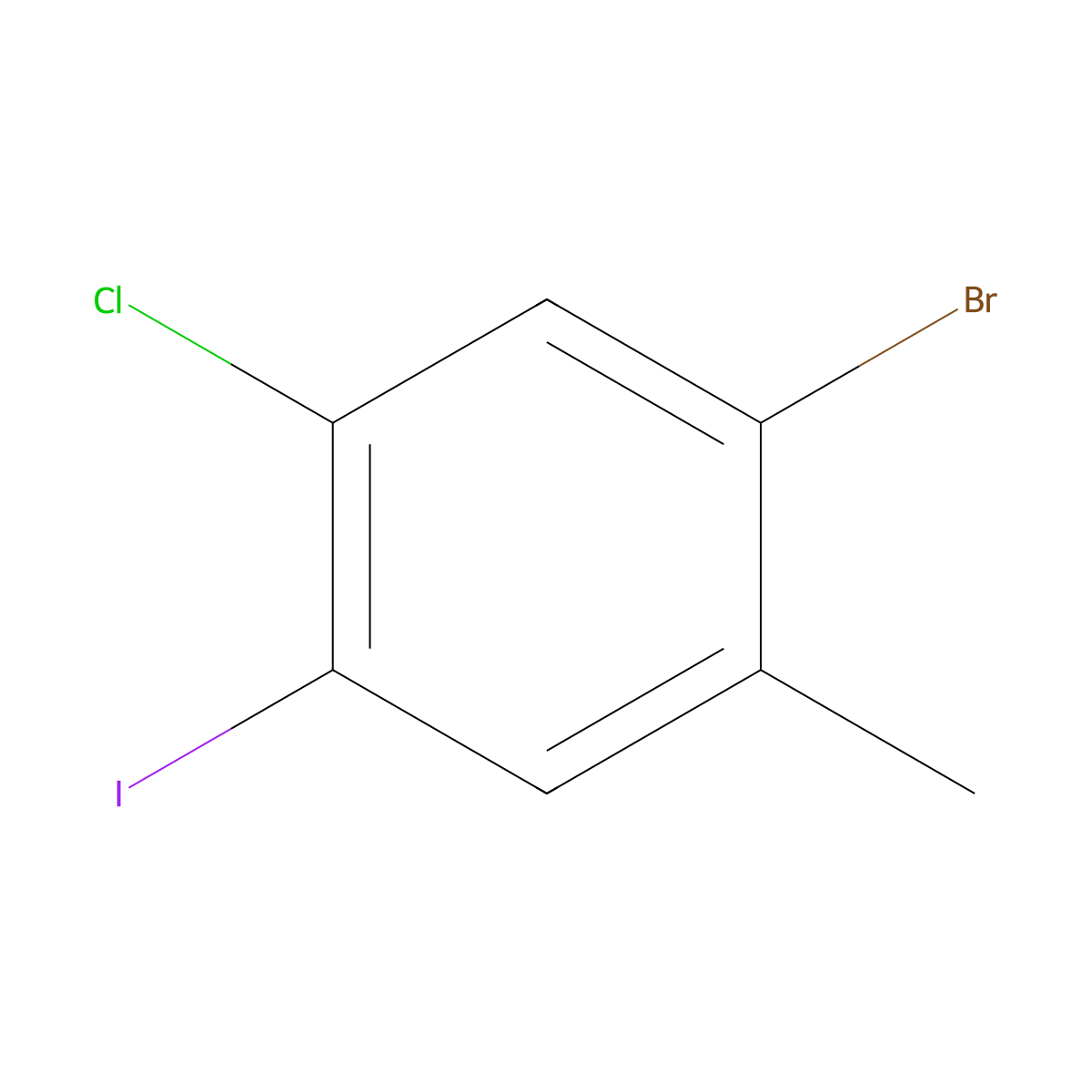 Benzene, 1-bromo-5-chloro-4-iodo-2-methyl- molecular structure, CAS 1349718-82-6