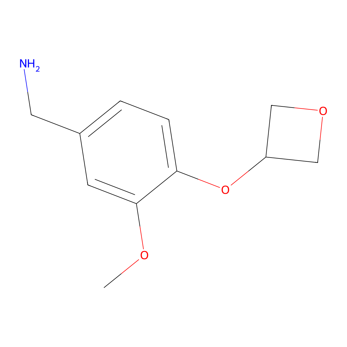 [3-Methoxy-4-(oxetan-3-yloxy)phenyl]methanamine molecular structure, CAS 1349718-91-7