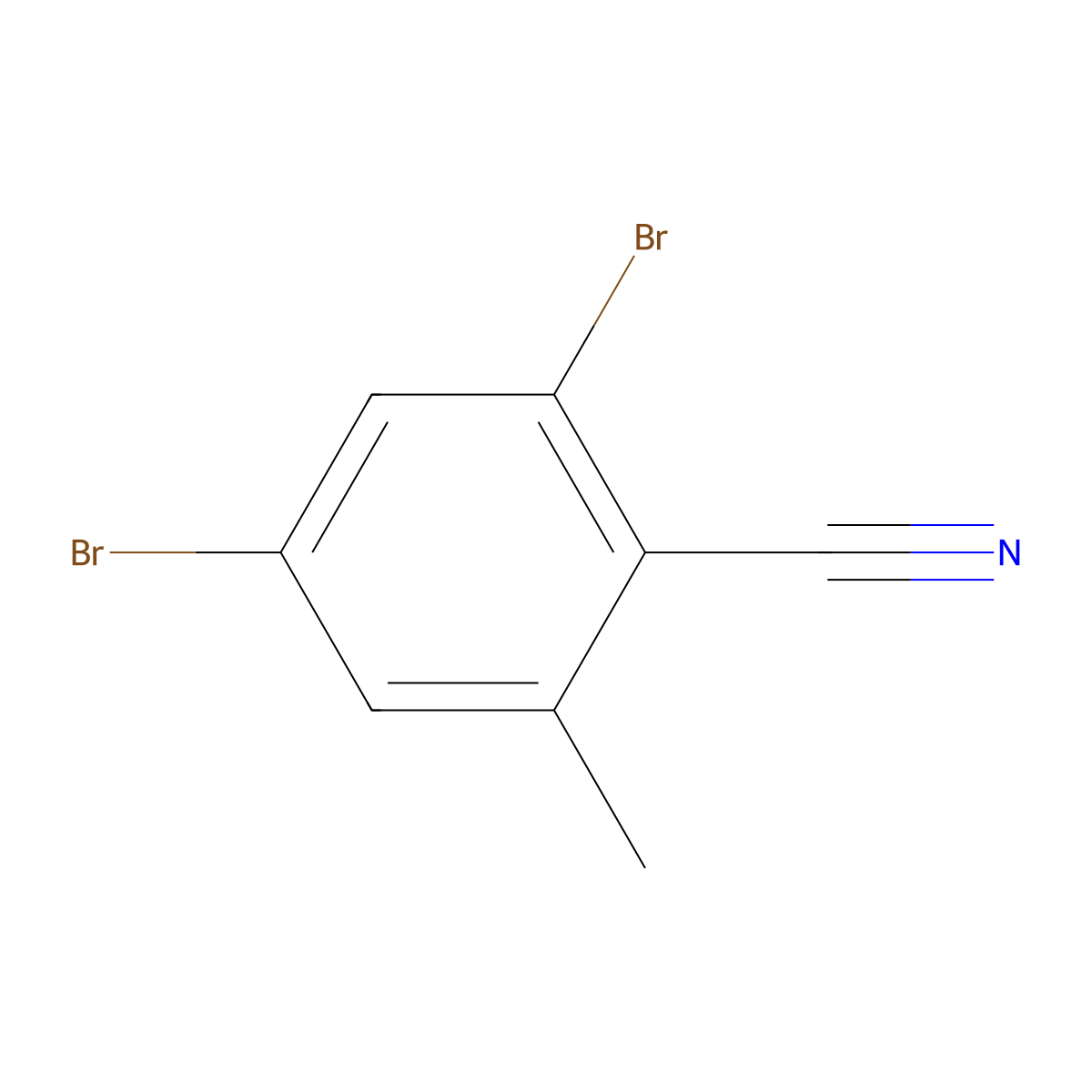 2,4-Dibromo-6-methylbenzonitrile molecular structure, CAS 1349718-92-8